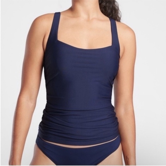 Athleta Other - Athleta Navy Square Neck Bra Cup Tankini Top